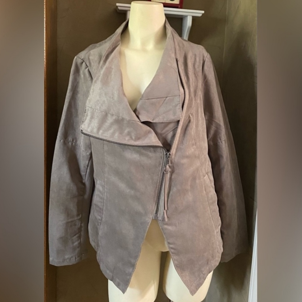 H&M Divided Women biker look jacket Color Taupe/Gray size 14 - New w/tags
